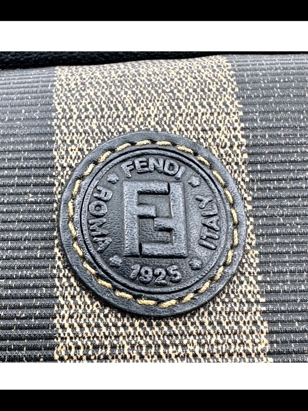 Fendi Vintage Pequin PVC Brown Pouch **Authentic - Picture 7 of 16